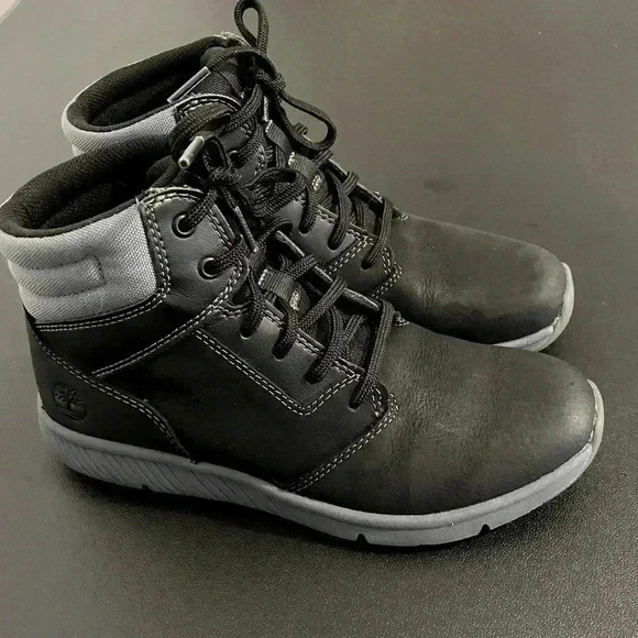 Timberland Leather Boltero Boy’s Youth Sneaker Boots Black - Picture 5 of 13